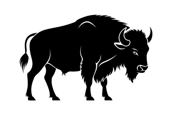 Bison Vector Illustration Silhouette: A Modern Design Element for Creative Projects