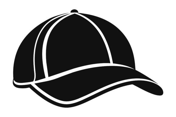 Black Silhouette Cap Design Vector