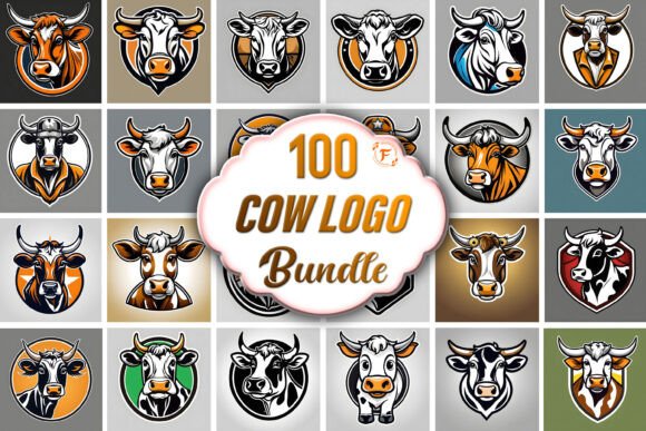 Cow Mascot Logo Bundle for Bold Visual Identity