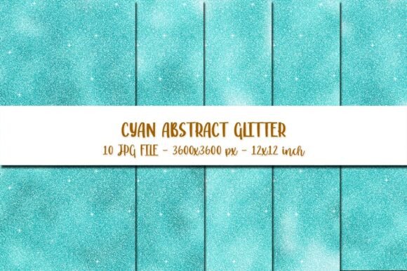 Cyan Abstract Glitter Digital Papers: A Sparkling Addition to Creative and Commercial Projects