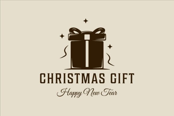 Gift Box Christmas Logo Vector Vintage: A Timeless Design for Holiday Projects