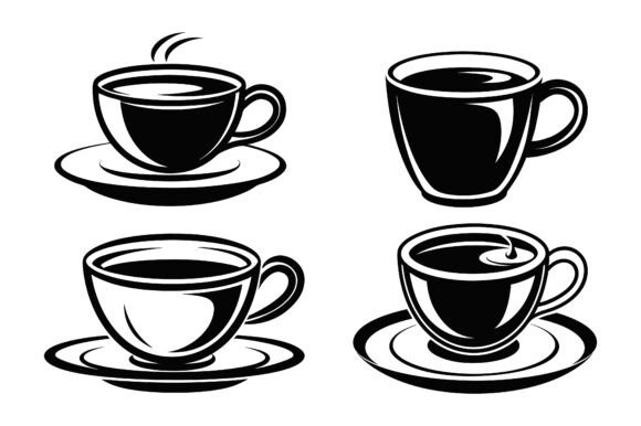Hand-Drawn Coffee Cup Silhouette Bundle – Creative Solutions for Designers and Entrepreneurs