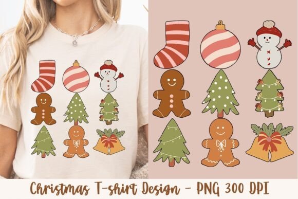 Retro Christmas T-Shirt Design 116: A Nostalgic Graphic for Modern Merchandise