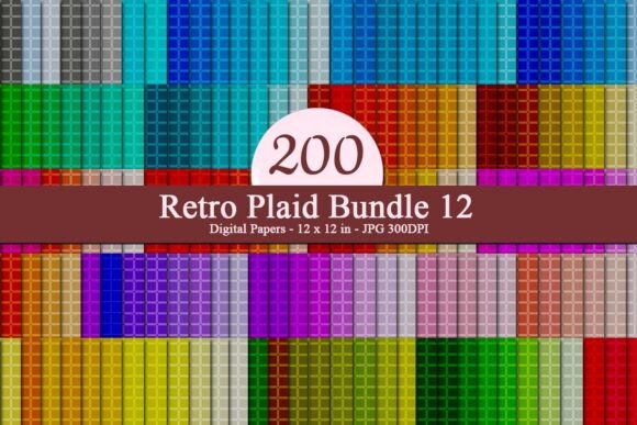Retro Plaid Bundle 12 Digital Papers: A Creative Resource for All