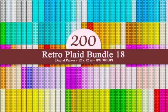 Retro Plaid Bundle 18 Digital Papers: A Modern Twist on Timeless Design