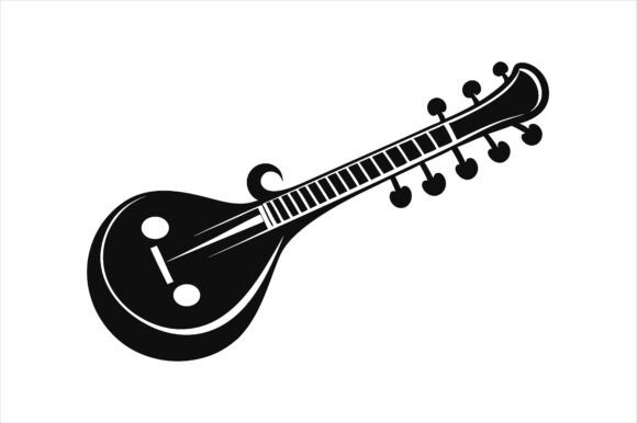 Unlock Creative Potential with the Veena Silhouette Icon Vector